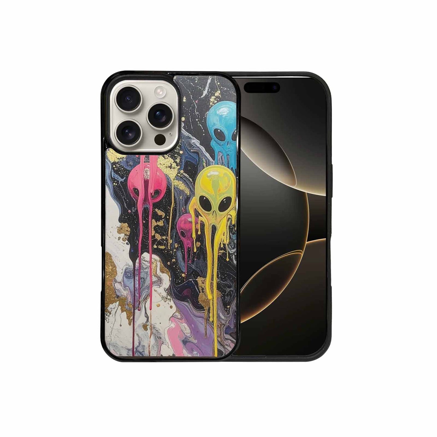 iPhone 16 Pro Max Case — Aliens Marblemelting Aliens Pa Mif, Custom Printed Phone Case