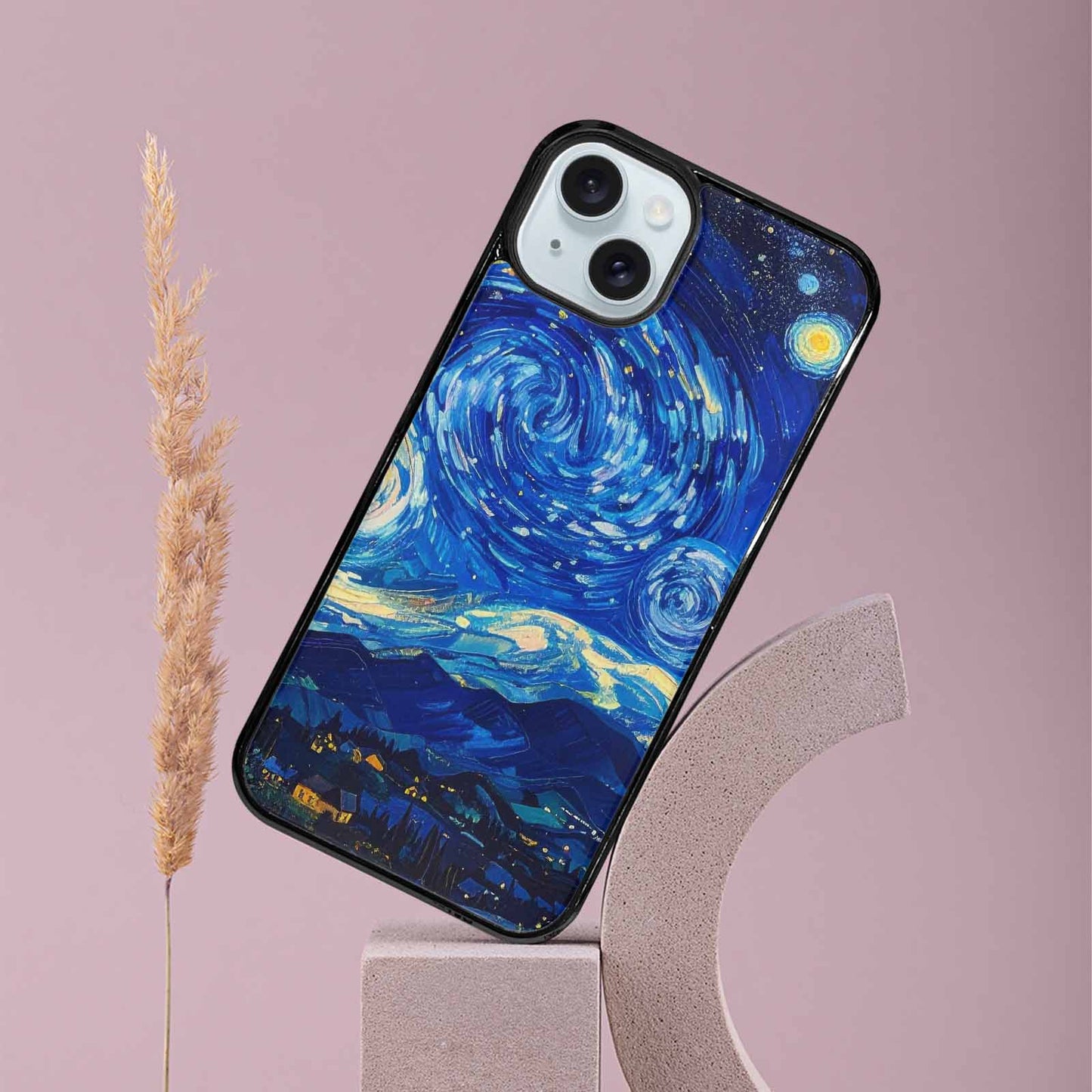 iPhone 15 Plus Case — Starry Night Van Gogh Paint Art, Custom Print Case Cover