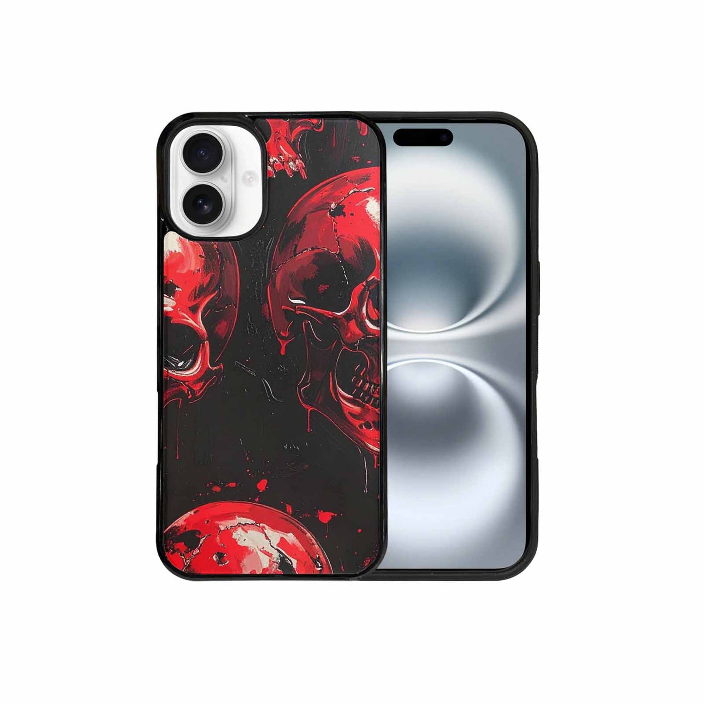 iPhone 16 Plus Case — 1000\'s Of Skulls Overlapping Eachother Everywhere, Custom Phone Case