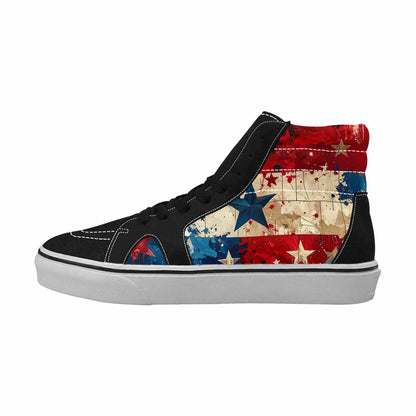 MEN'S Patriotic Stars Stripes High Top Canvas Kaleidoscope Sneakers