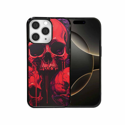 iPhone 15 Pro Max Case — Red Purple Skeletons Neon Drip Melting, Custom Print Case Cover