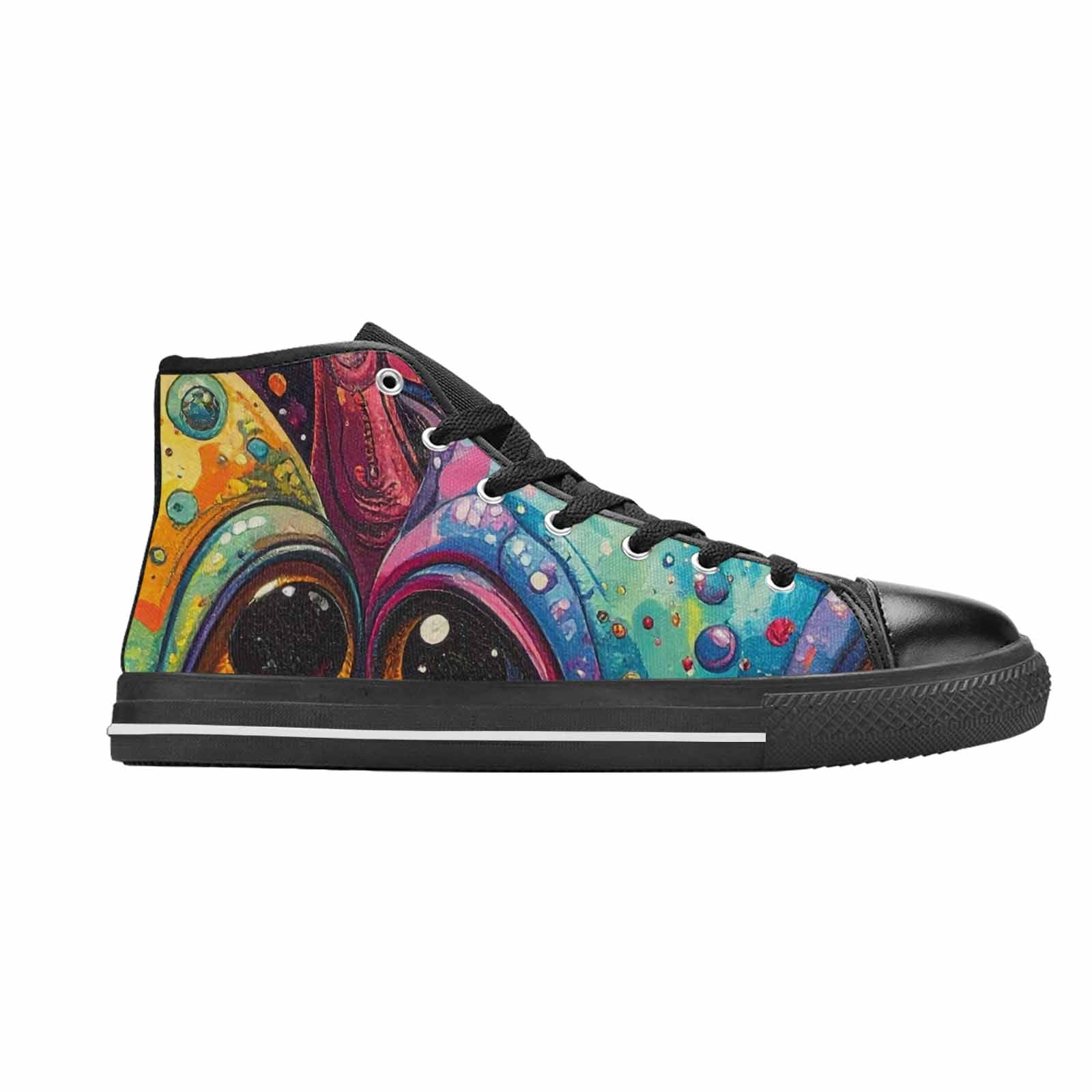 WOMEN'S Cartoon Alien Characters High Top Canvas Surreal Sneakers