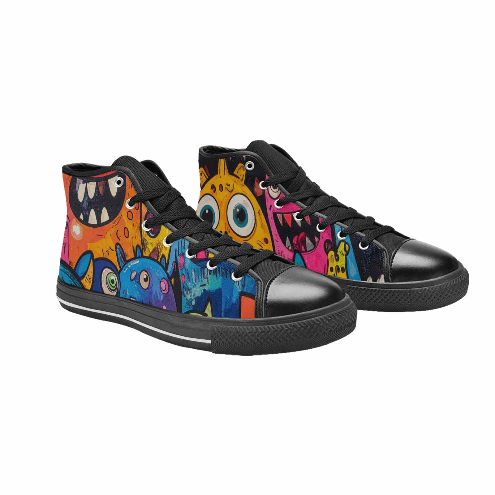 MEN'S Goofy Cartoon Monster High Top Canvas Neon Fantasy Custom Sneakers