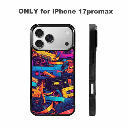 iPhone 17 Pro Max Case — Retro Cassette Tape Pattern Retro Vintage, Original Design Phone Case