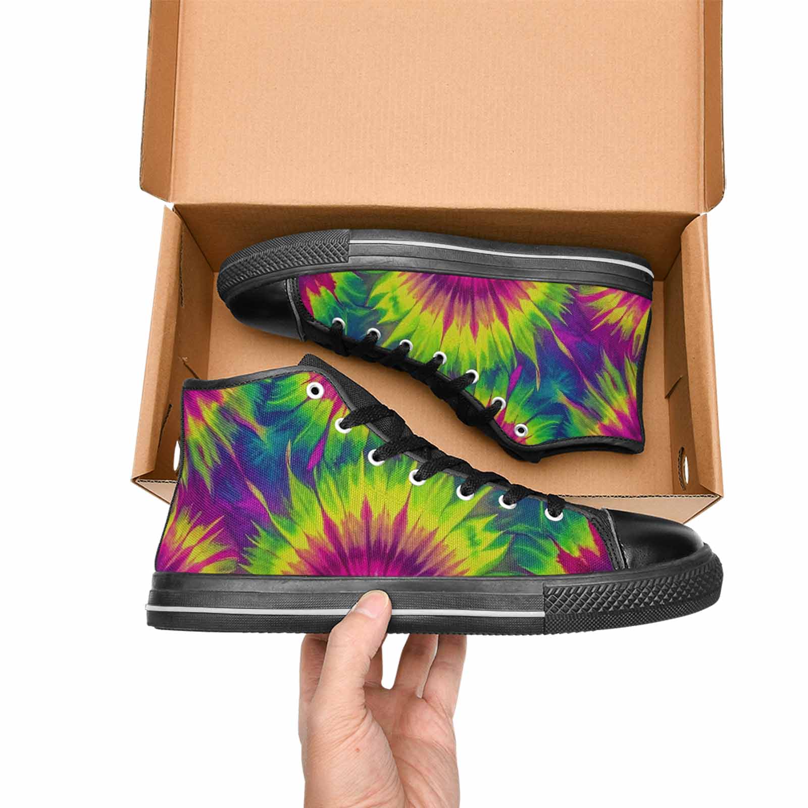 WOMEN'S Tie Dye - High Top Canvas Cottagecore Custom Sneakers