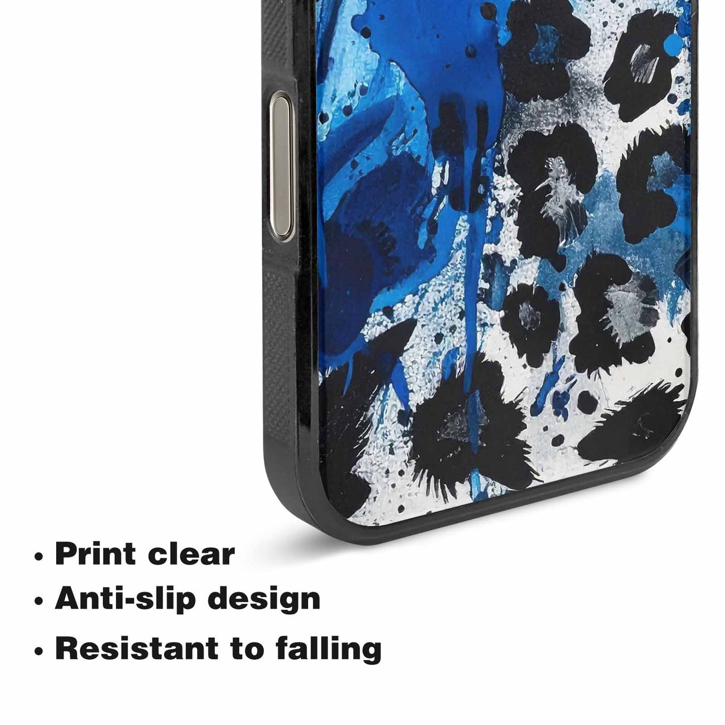 iPhone 16 Pro Max Case — Animal Print Black Blue Ink Animal, Custom Phone Case