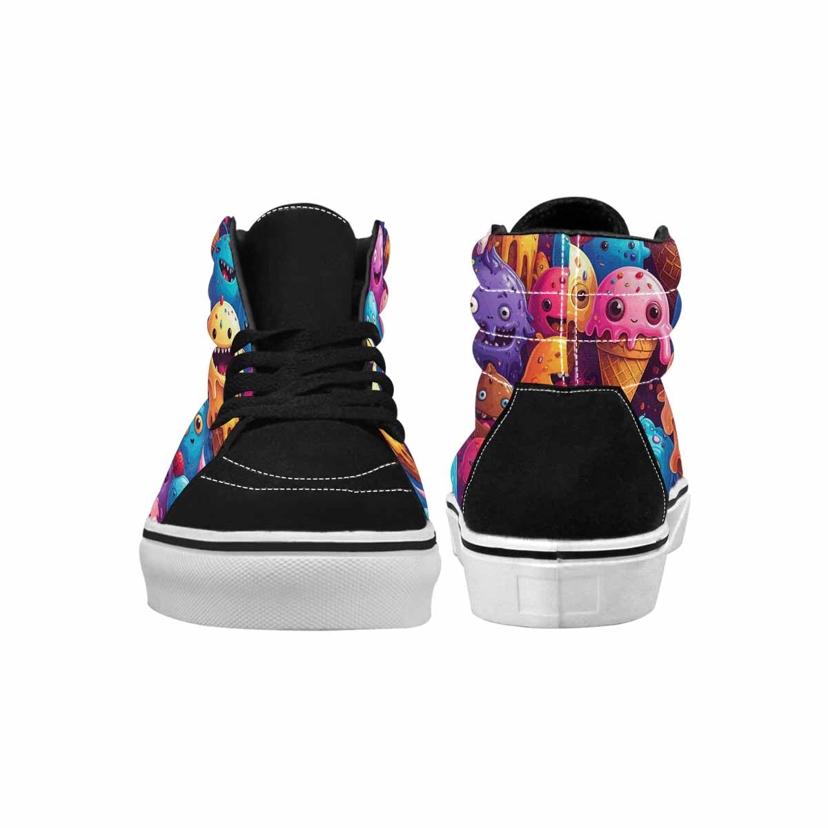 MEN'S Melting Ice Cream Monster High Top Canvas Melting Art Sneakers