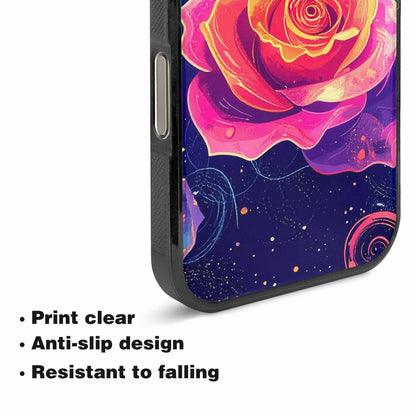 iPhone 16 Pro Case — Rose Galaxy Art Seamless Pattern Vibrant, Custom Phone Case