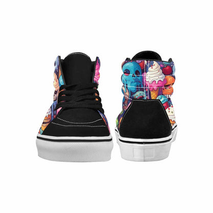 MEN'S Ice Cream Monsters  High Top Canvas Dark Academia Custom Sneakers