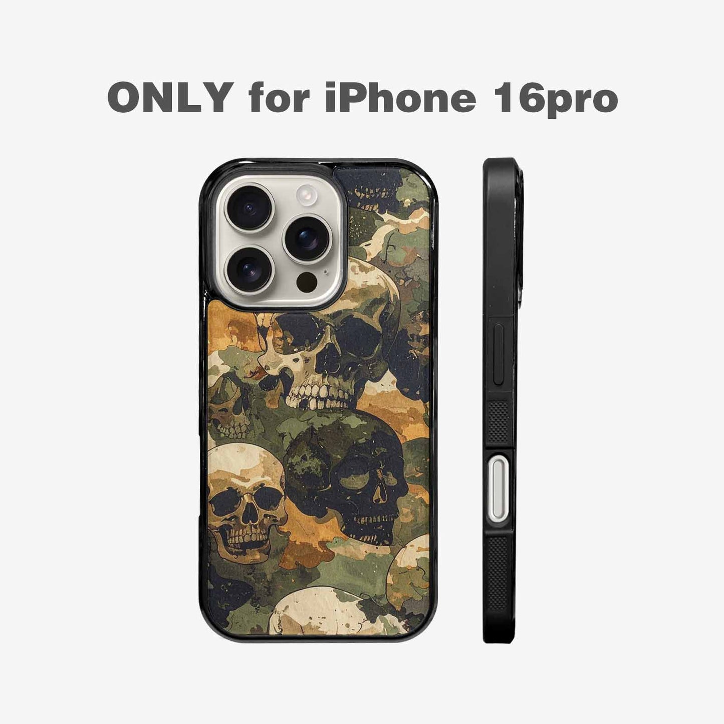 iPhone 16 Pro Case — Military Camo Texture Combined With Distressed, Unique Phone Case Design