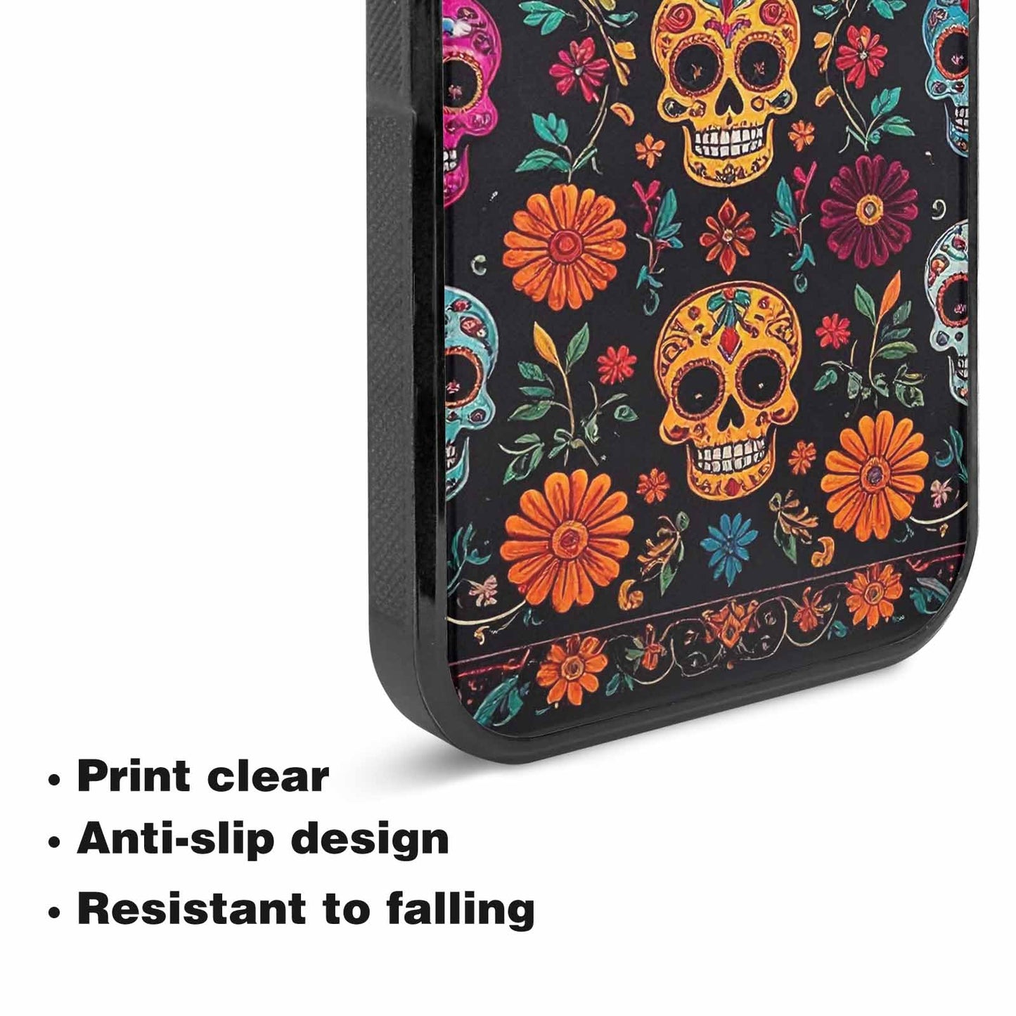 iPhone 15 Plus Case — Colorful Dia De Los Muertos Sugar, Custom Designed Case Cover