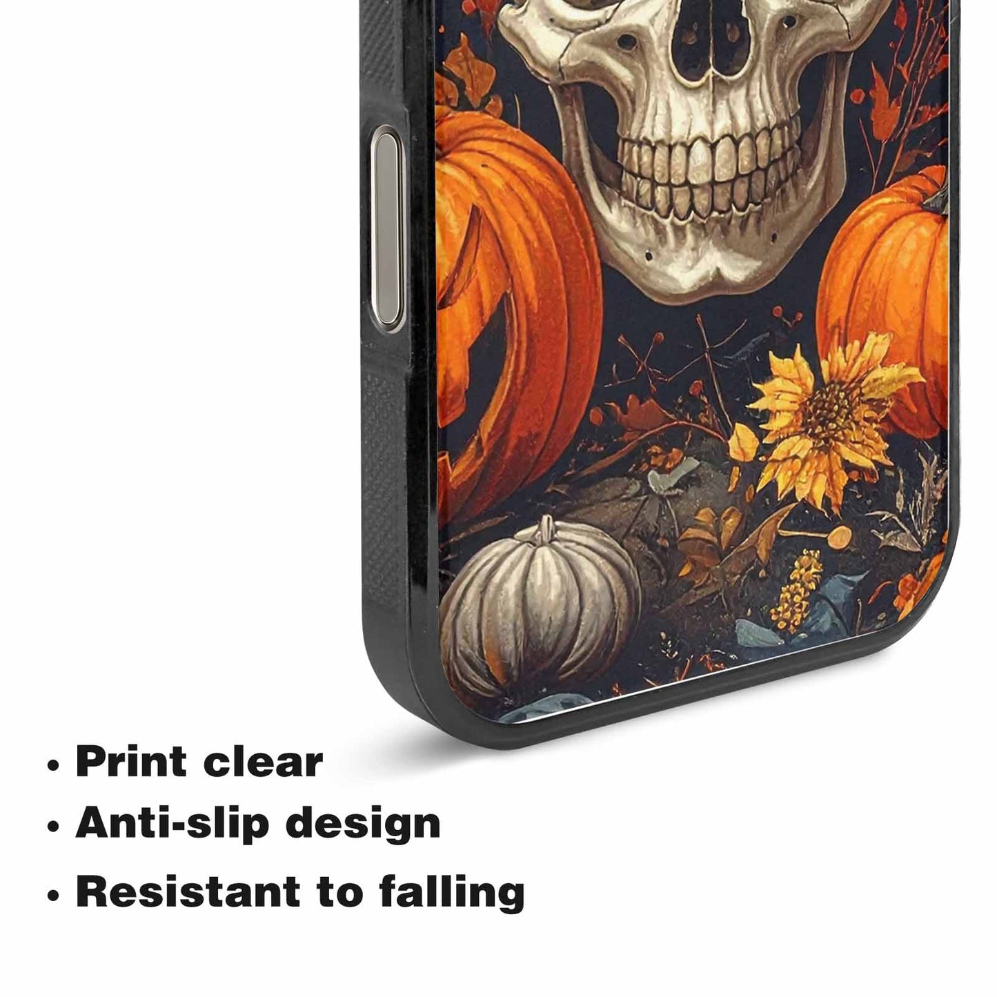 iPhone 15 Pro Max Case — Halloween Skulls Pumpkins Custom, Custom Art Phone Cover