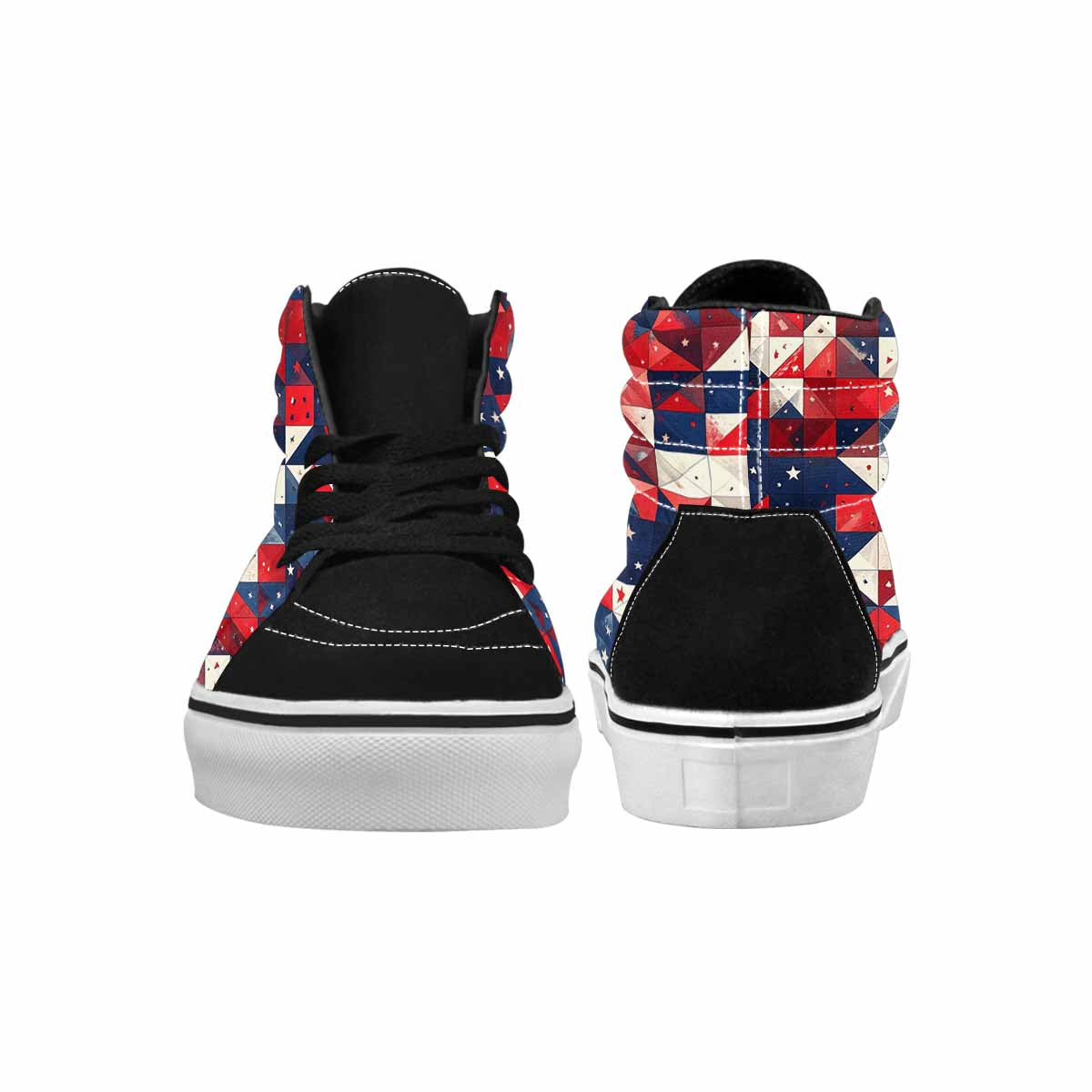 WOMEN'S American Flag Stars High Top Canvas Vibrant Chaos Custom Shoes