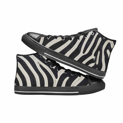MEN'S Modern Zebra Stripe Solid High Top Canvas Y2K Custom Shoes