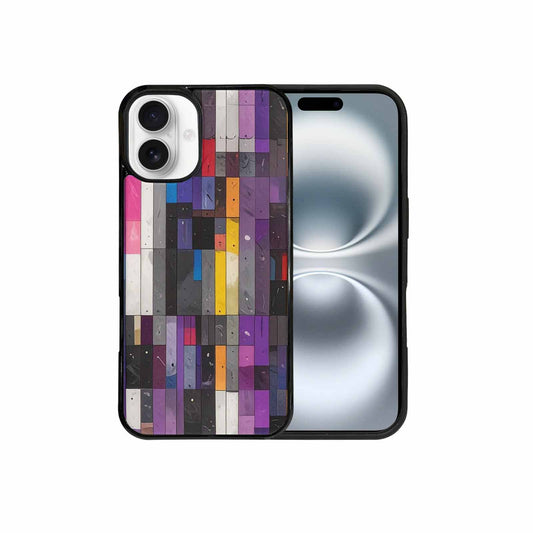 iPhone 16 Plus Case — Asexual Flag Color Theme Rainbow, Original Design Phone Case