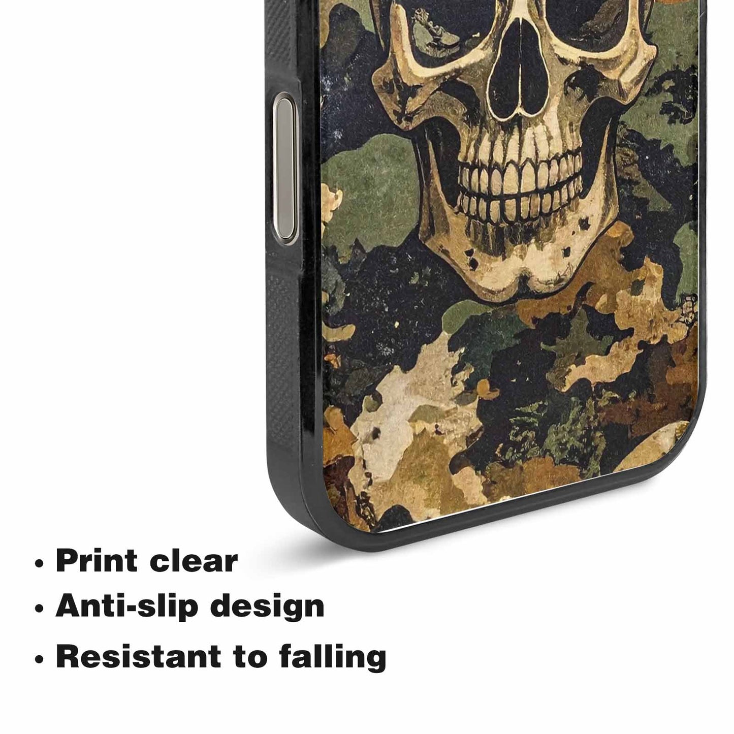 iPhone 15 Pro Max Case — Military Camo Skull Custom, Customized Protective Case
