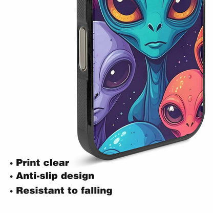 iPhone 16 Pro Case — Alien Ufo Cartoon Art Pattern Groovy, Original Design Phone Case