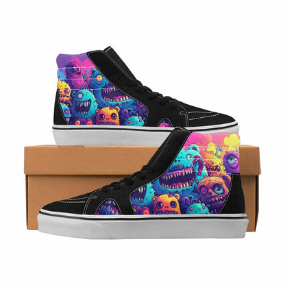 MEN'S Monsters High Top Canvas Original Design Melting Art Custom Kicks