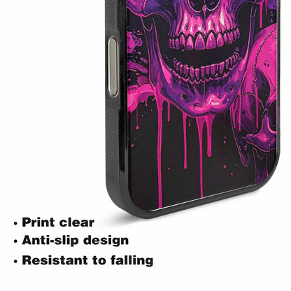iPhone 15 Pro Max Case — Pink Purple Skeletons Neon Drip Melting, Custom Print Case Cover