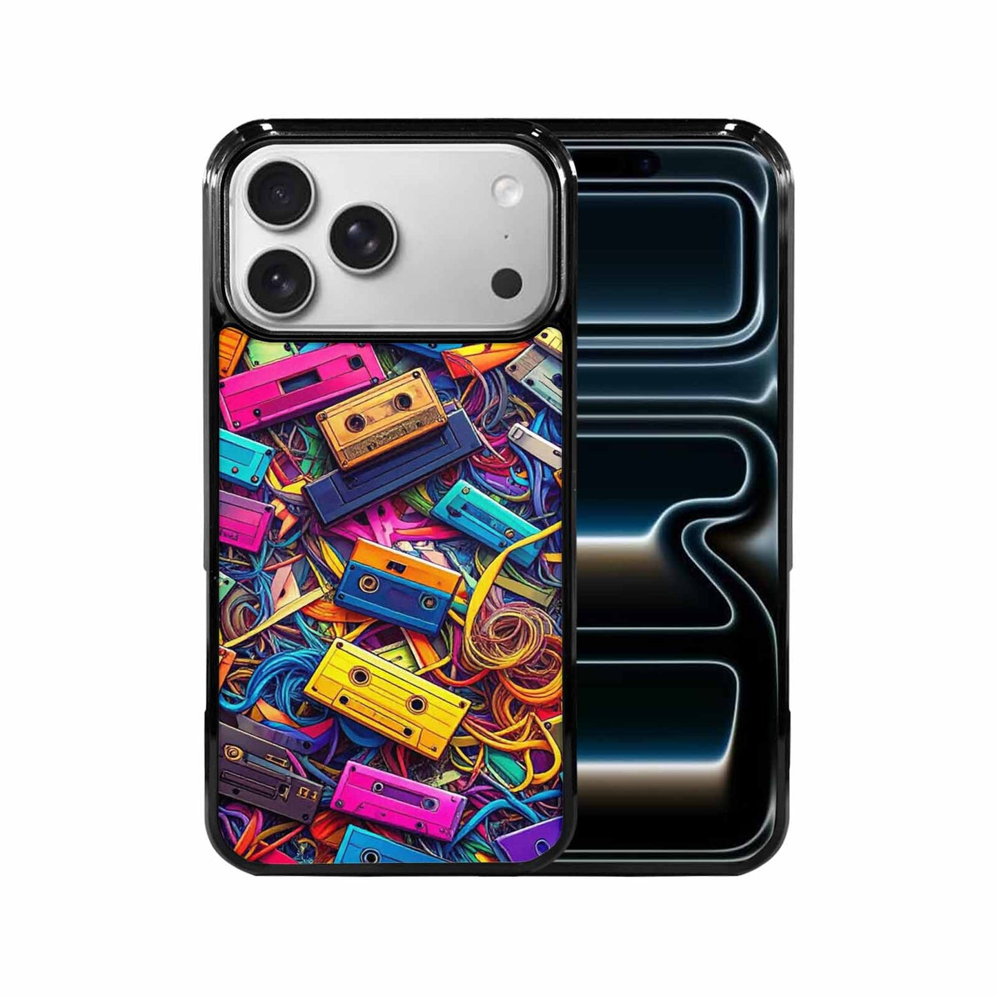 iPhone 17 Pro Max Case — Retro Cassette Tape Pattern Retro Vintage, Personalized Phone Case