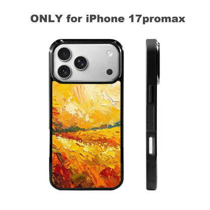 iPhone 17 Pro Max Case — Impressionist Sunflower Brushstroke Pattern Floral, Custom Print Case Cover