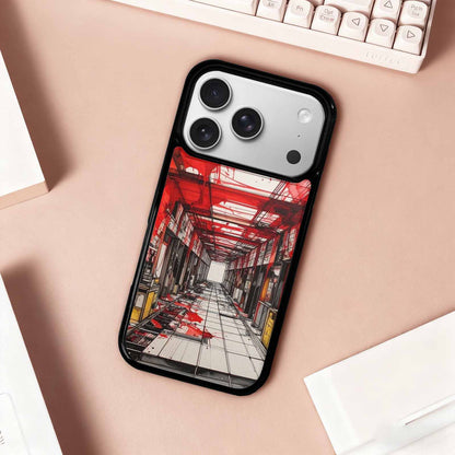 iPhone 17 Pro Case — Liminal Space Fragment Black Red Galaxy, Custom Printed Phone Case