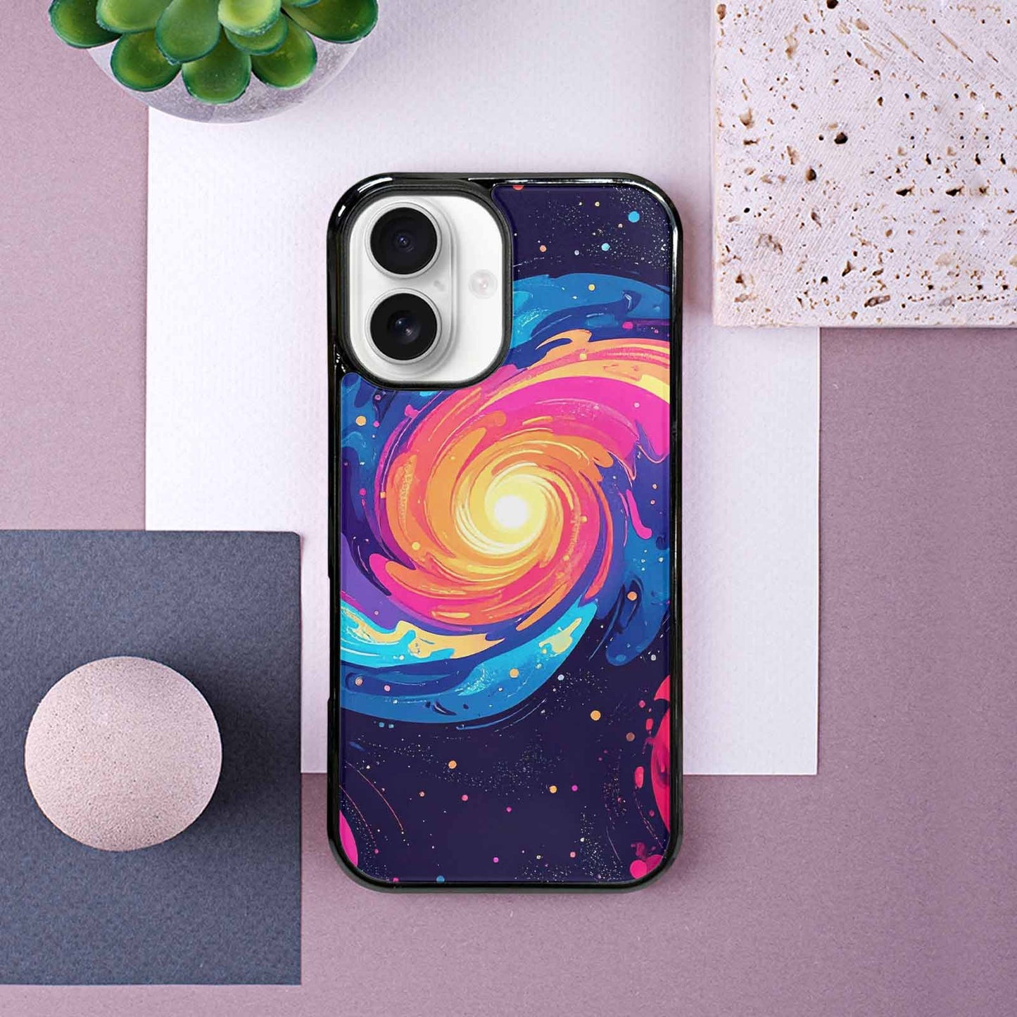 iPhone 16 Case — Love Wins Galaxy Seamless Pattern Vibrant, Custom Designed Case Cover
