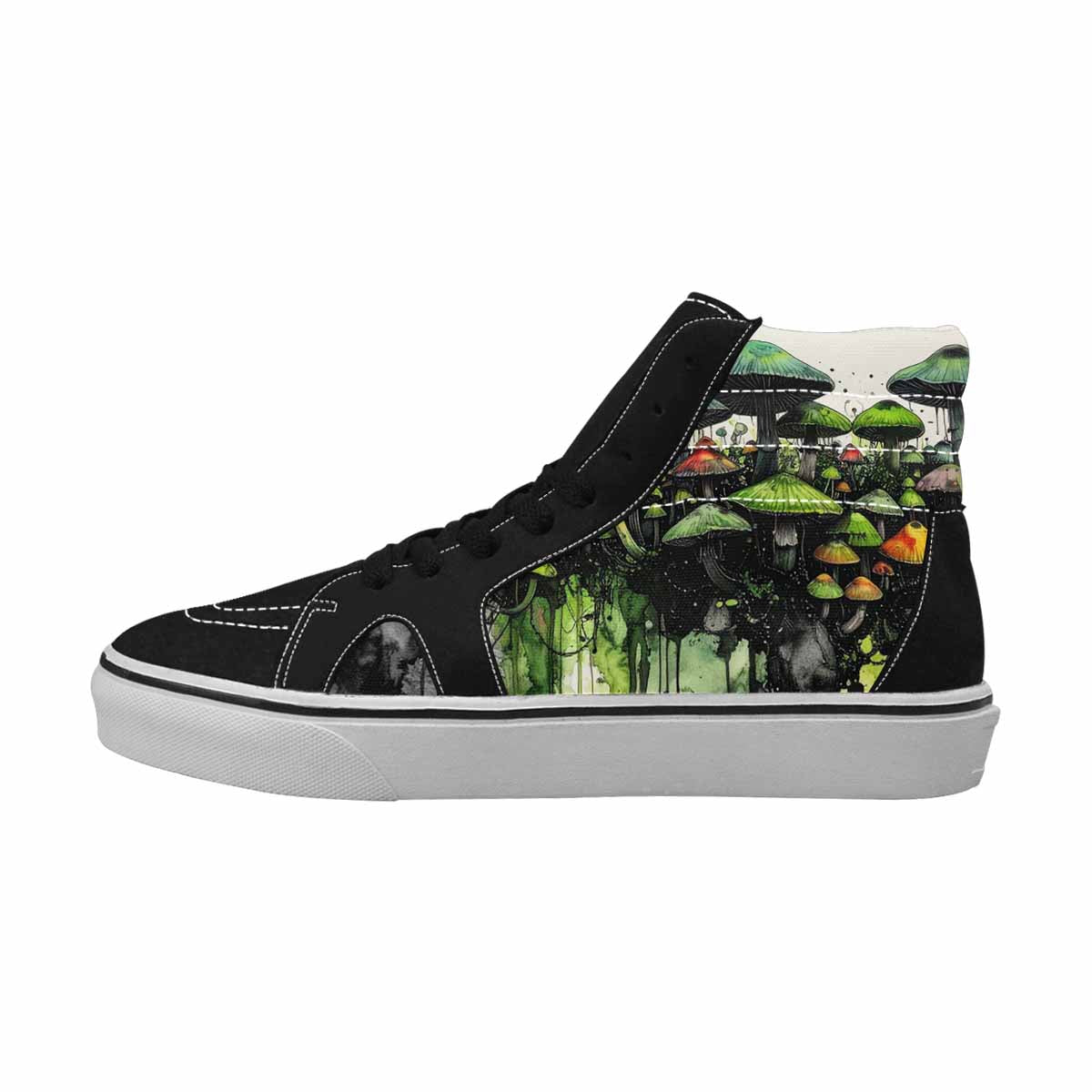 MEN'S Rainbow Drip Mushrooms High Top Canvas Neon Fantasy Shoes