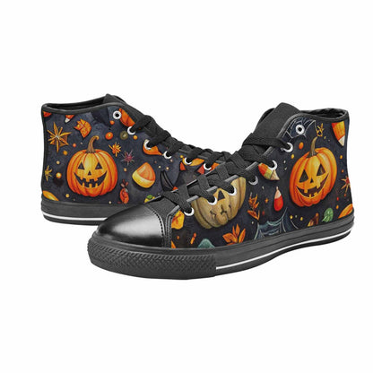 MEN'S Halloween High Top Canvas Neon Fantasy Custom Sneakers