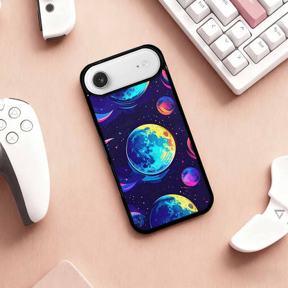 iPhone 17 Air Case — Neon Winter Moon Seamless Cartoon Cute, Original Design Phone Case