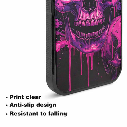 iPhone 15 Case — Pink Purple Skeletons Neon Drip Melting, Unique Phone Case Design
