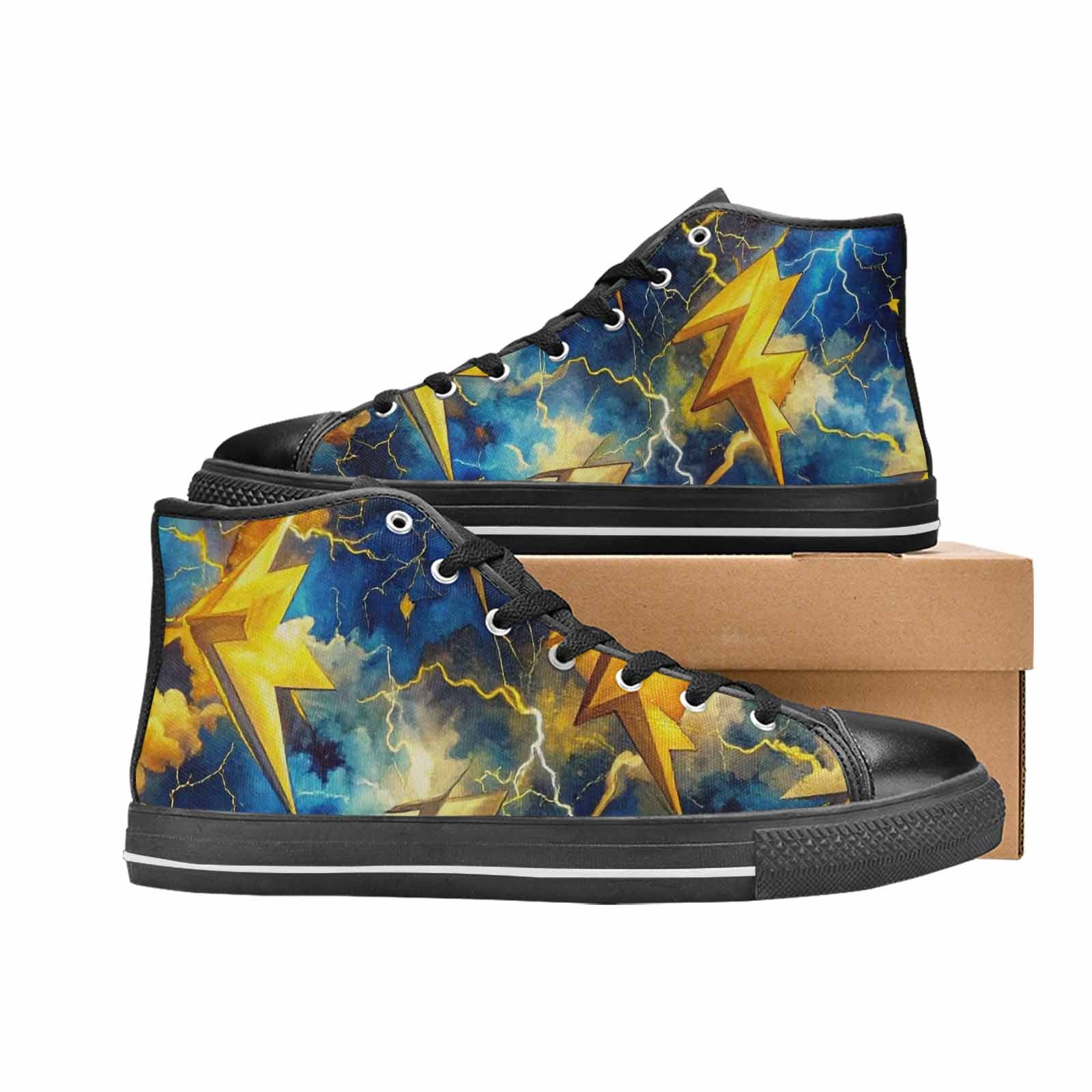 WOMEN'S Lightning Bolt High Top Canvas Cottagecore Shoes