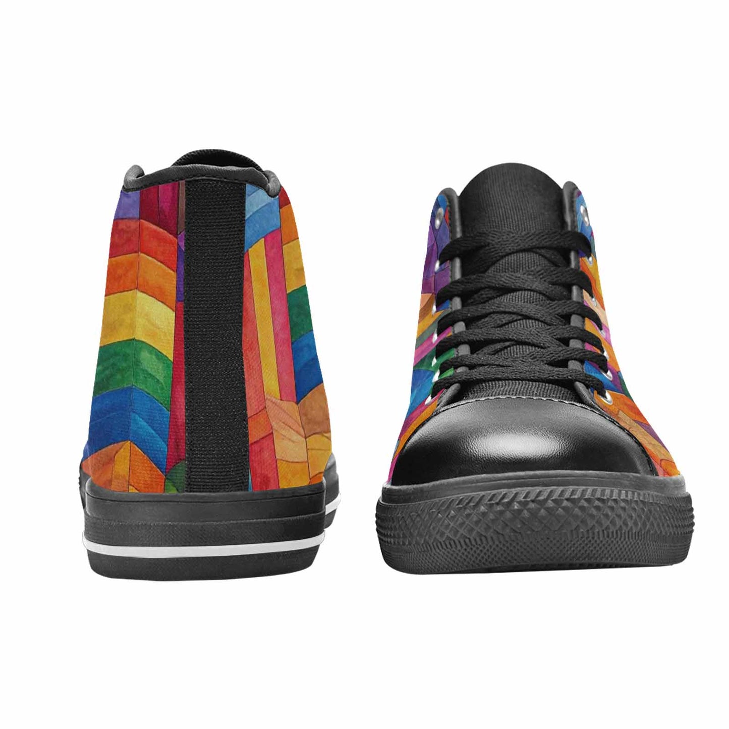 MEN'S Transgender Flag Color High Top Canvas Cottagecore Custom Shoes