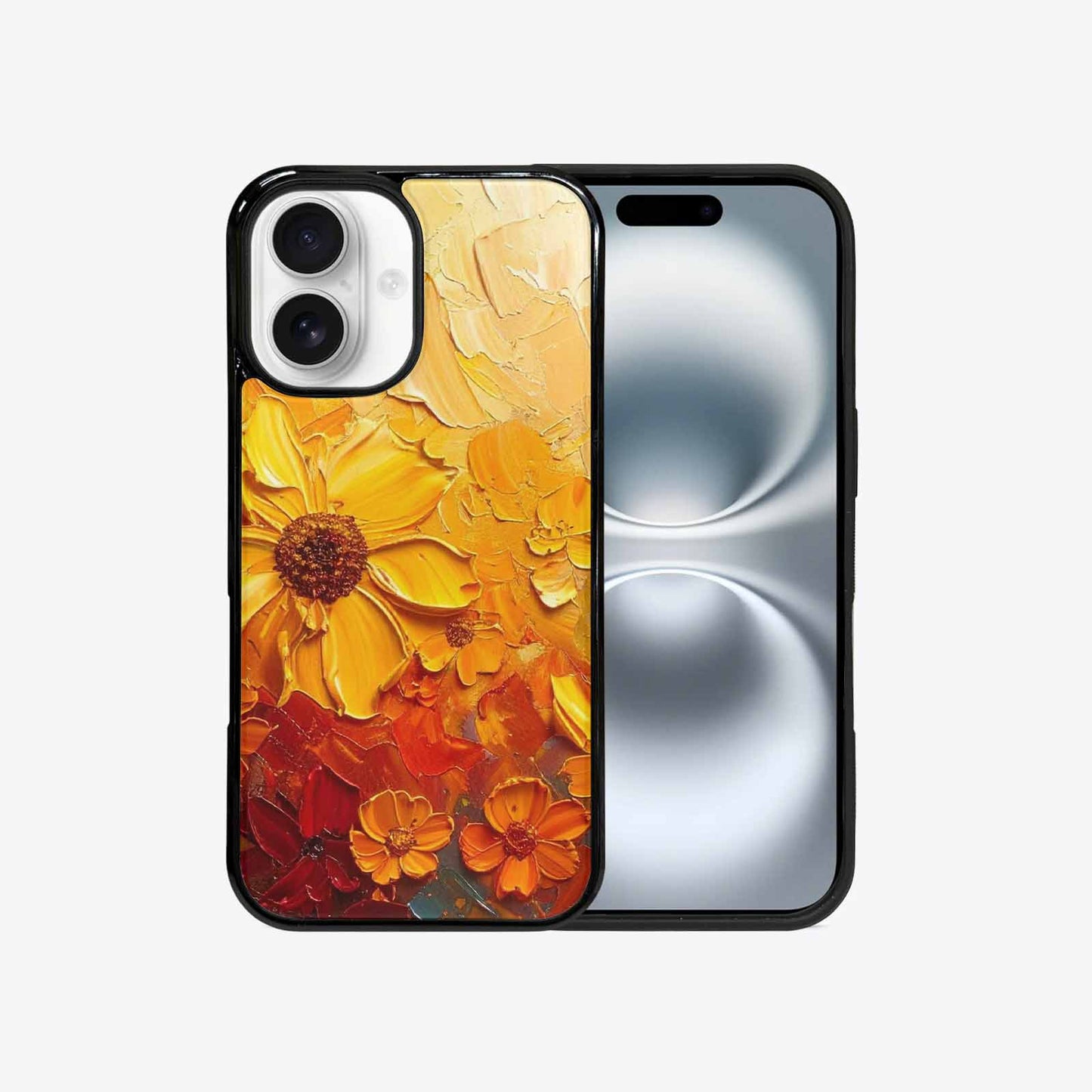 iPhone 16 Case — Impressionist Sunflower Brushstroke Pattern Hundreds Of, Custom Art Phone Cover