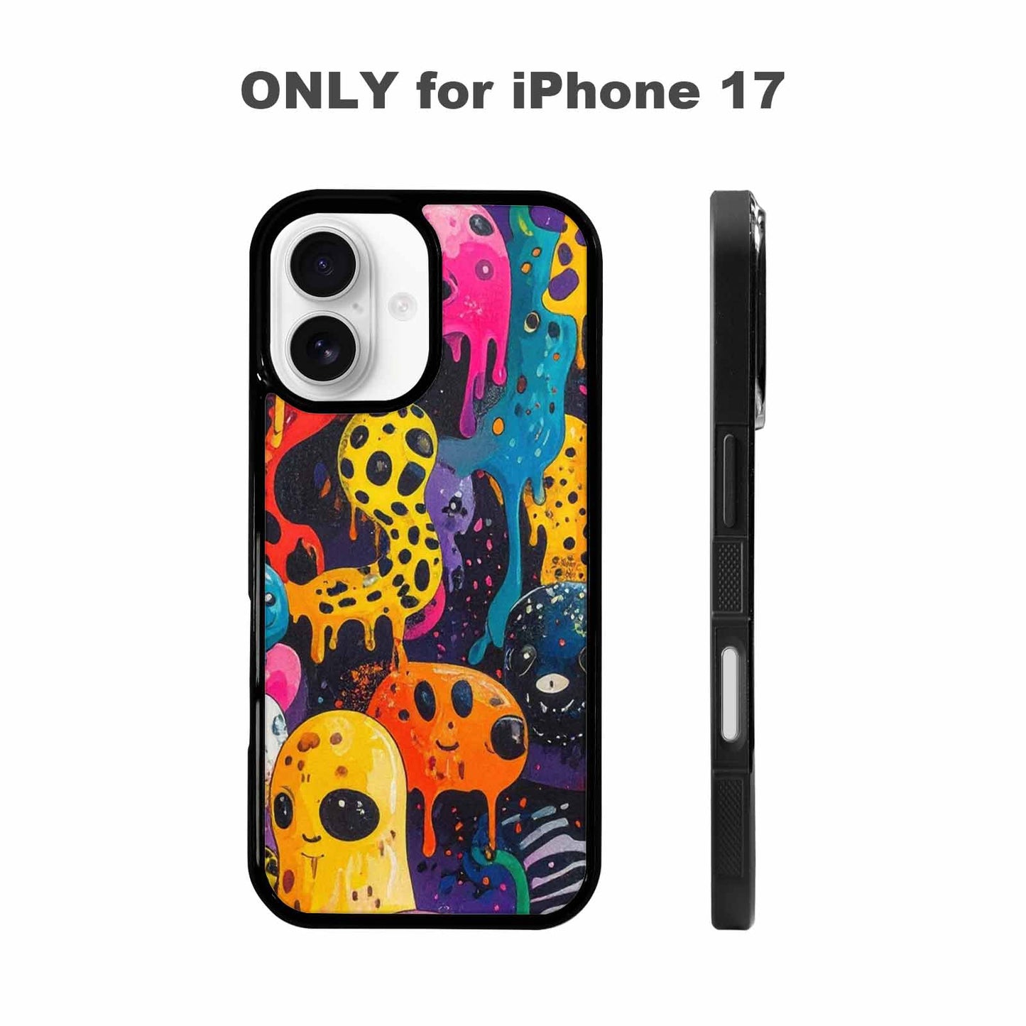 iPhone 17 Case — Melting Aliens Pattern Alien Scifi, Unique Phone Case Design