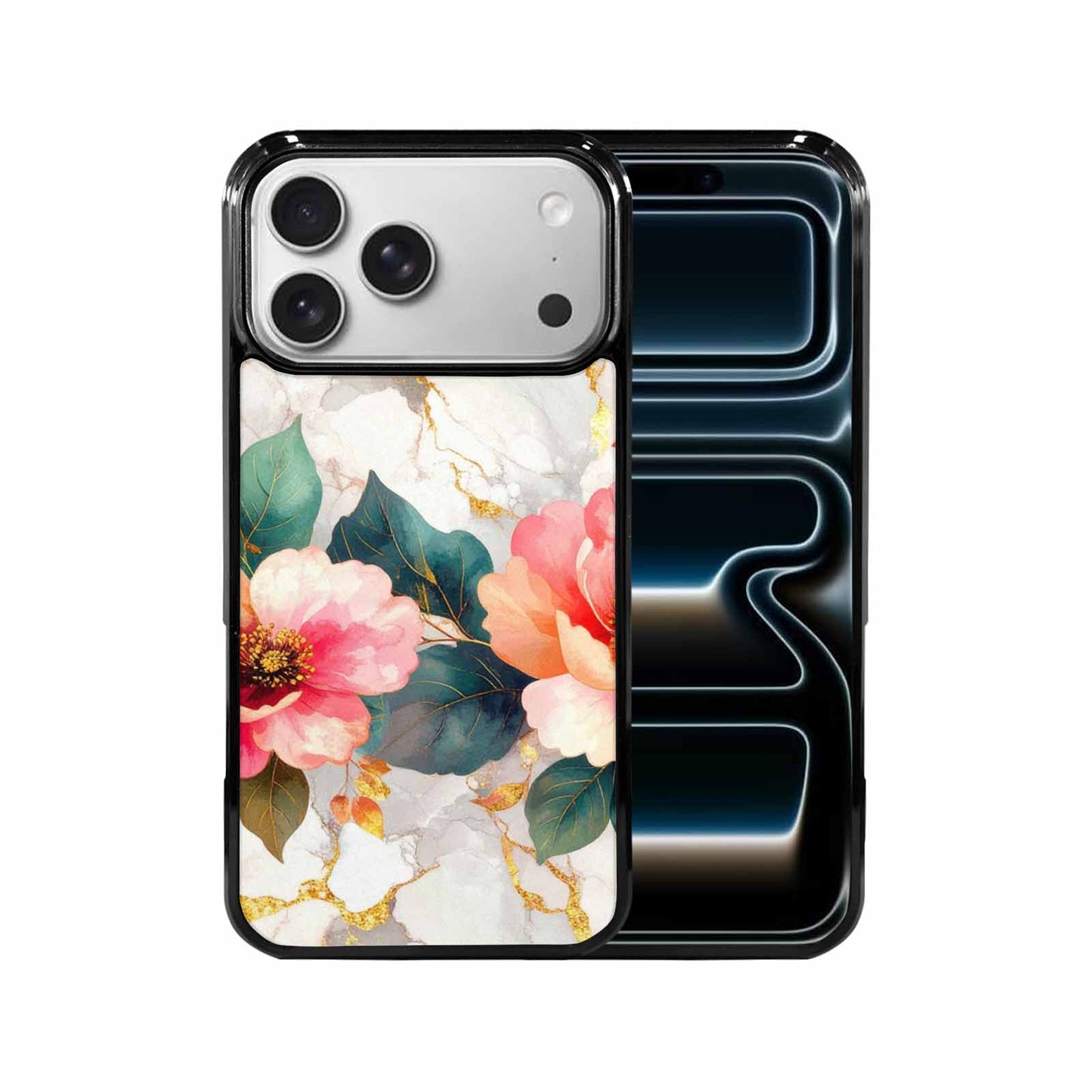iPhone 17 Pro Max Case — Marble Floral Art Seamless Floral, Custom Print Case Cover