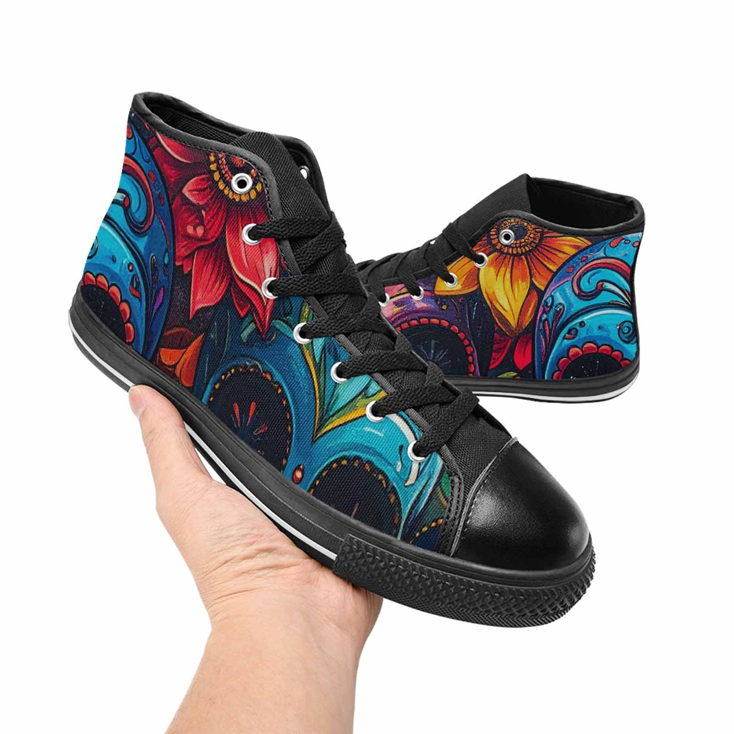 MEN'S Graffiti Skull High Top Canvas Y2K Custom Shoes