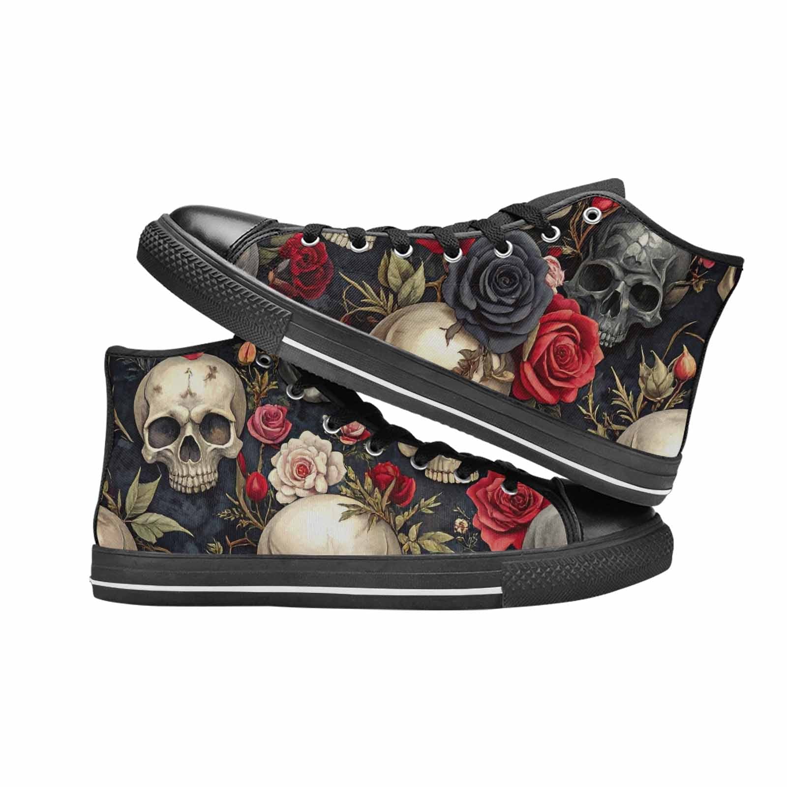MEN'S Skulls - Roses High Top Canvas Dark Academia Sneakers
