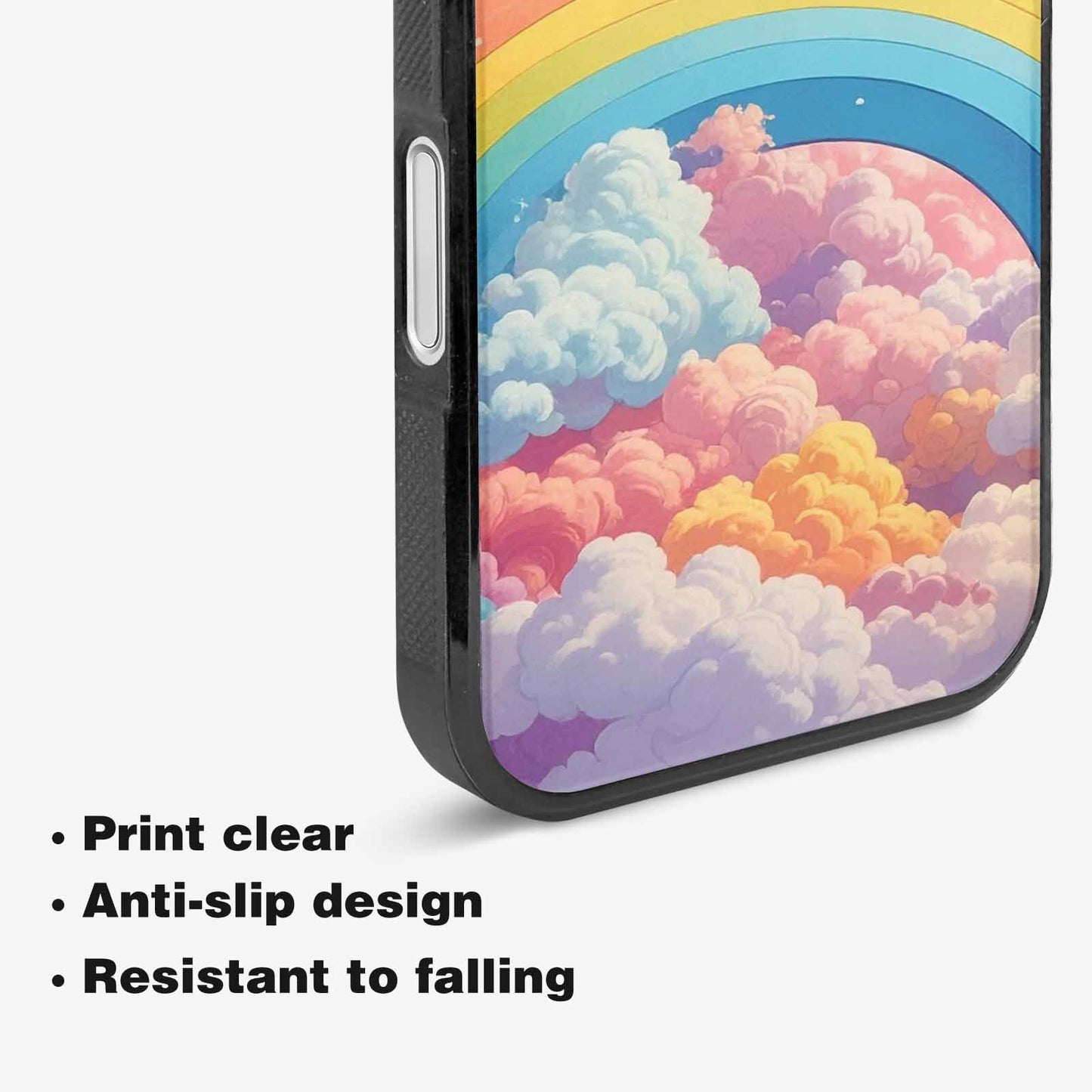 iPhone 16 Case — Cloud And Rainbow Burst Pattern Hundreds, Personalized Phone Case