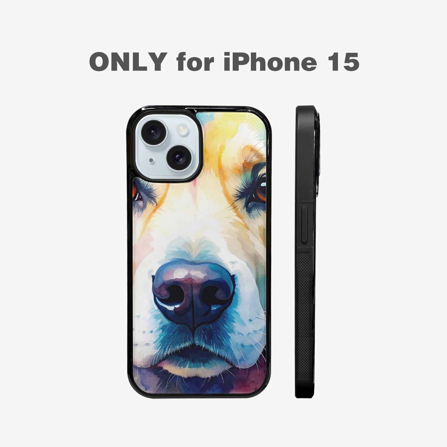 iPhone 15 Case — Golden Retriever Watercolor Art Pattern, Custom Designed Case Cover