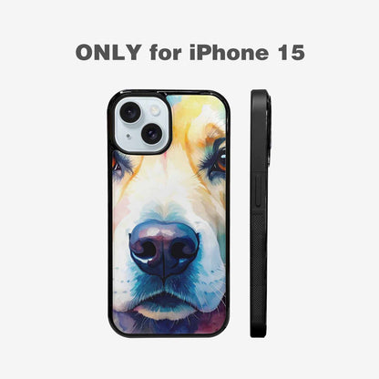 iPhone 15 Case — Golden Retriever Watercolor Art Pattern, Custom Designed Case Cover