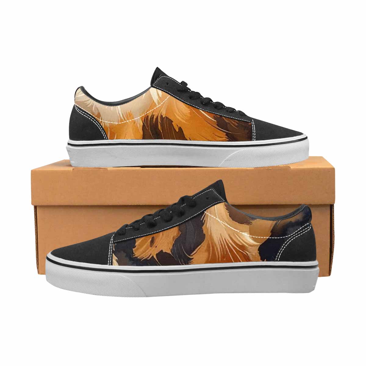 WOMEN'S Leopard Soft Airbrush Gradient Canvas Lace-Up Cottagecore Custom Sneakers