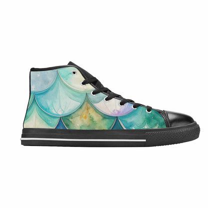 MEN'S Mermaid Scale High Top Canvas Surreal Shoes
