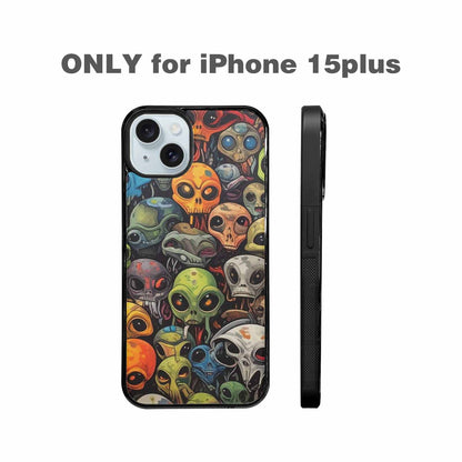 iPhone 15 Plus Case — Aliens Camo Aliens Pattern Hundreds Of, Personalized Phone Case