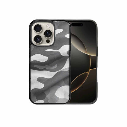 iPhone 16 Pro Case — Grey Camo Print, Custom Made Phone Cover