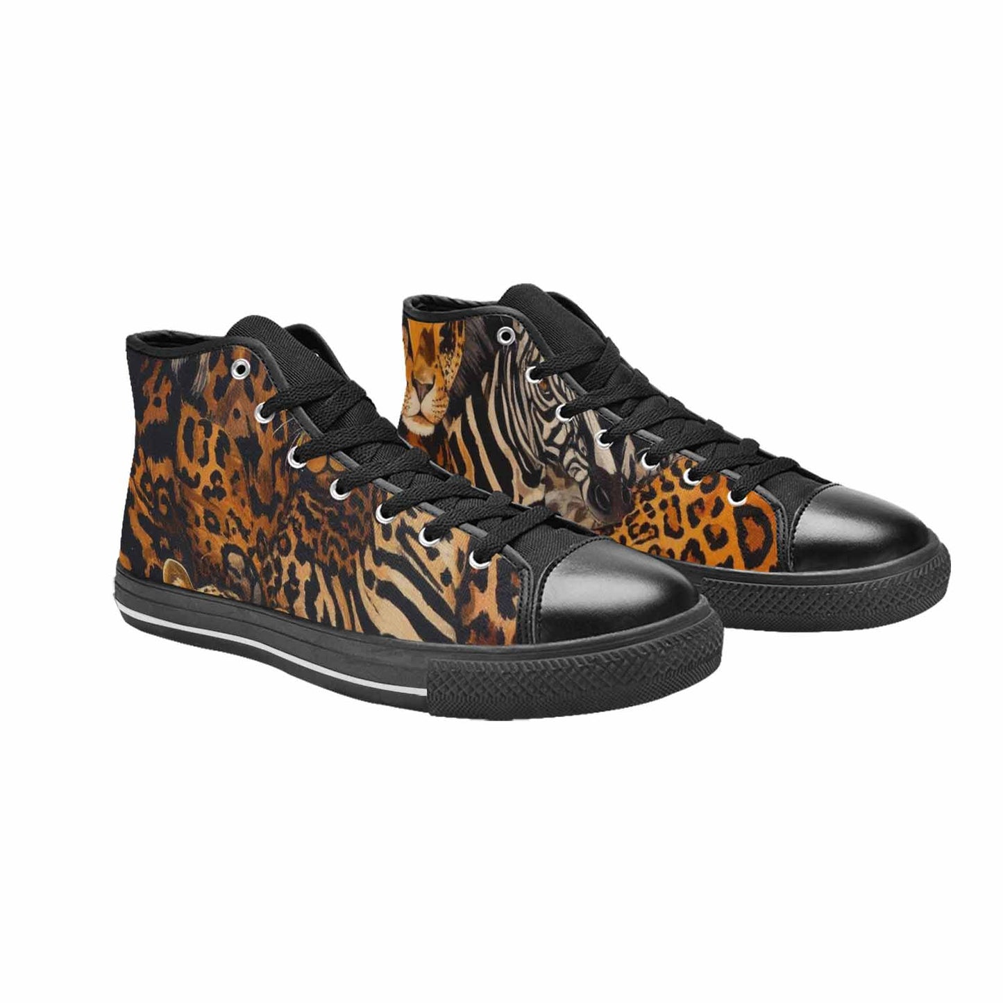 MEN'S Animal Print High Top Canvas Neon Fantasy Sneakers