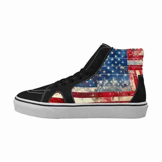 MEN'S American Flag Stars High Top Canvas Wallpaper Art Shoes