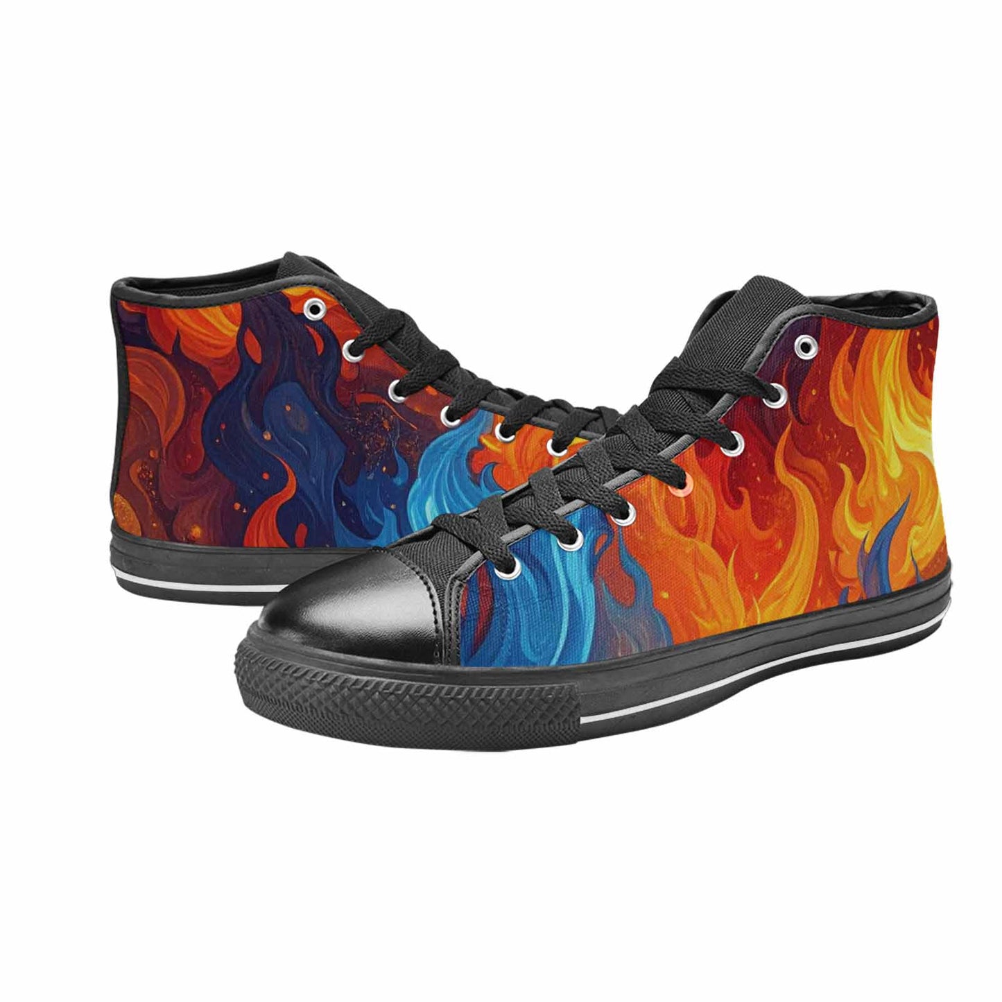 WOMEN'S Fire Flame High Top Canvas Y2K Shoes