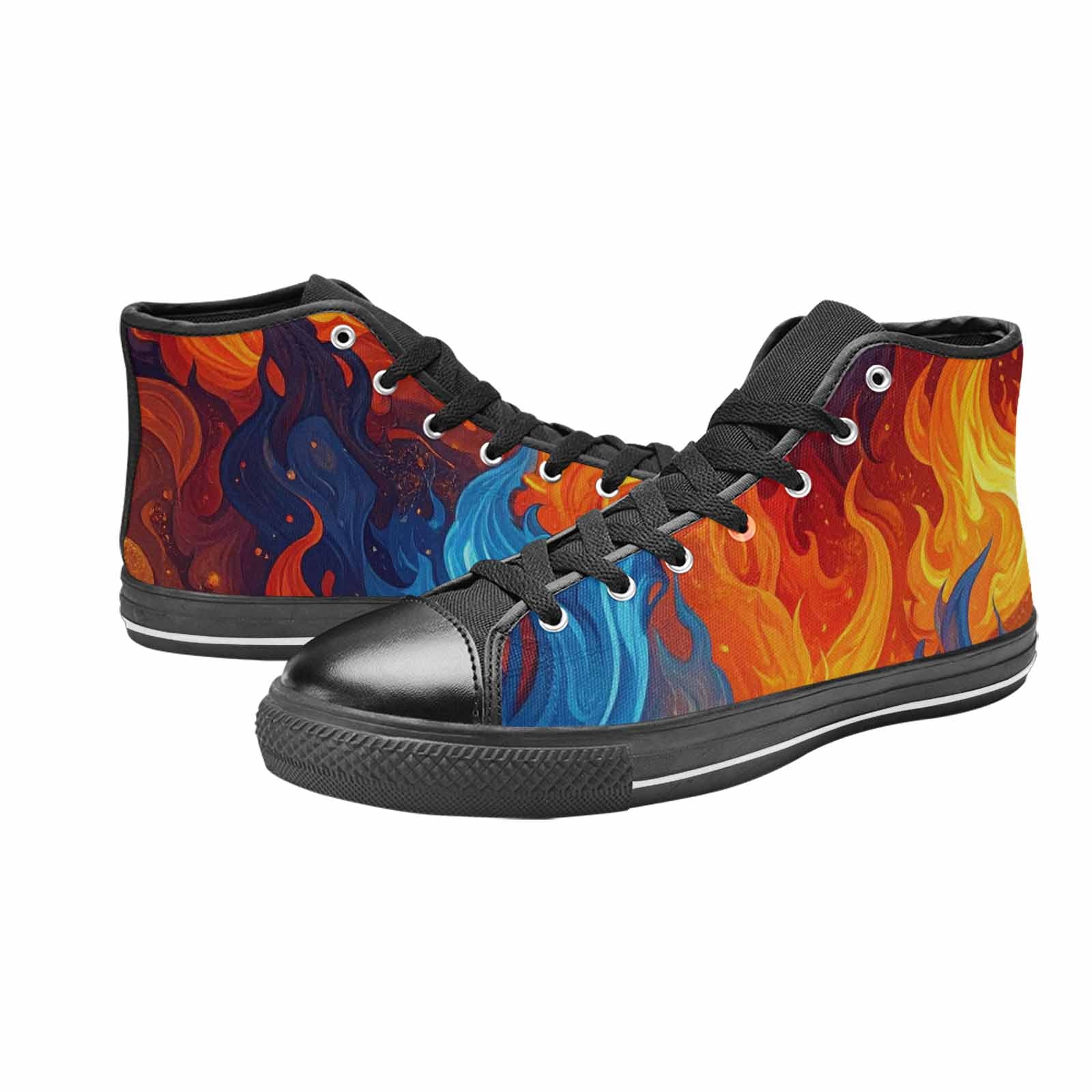 WOMEN'S Fire Flame High Top Canvas Y2K Shoes