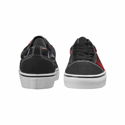 WOMEN'S Mushrooms Black & Red Ink Canvas One Of A Kind Cottagecore Custom Print Sneakers